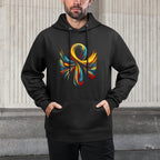 Cool Egypt Ankh Key of Life Symbol In Abstract Art Style Machine Washable Hoodie