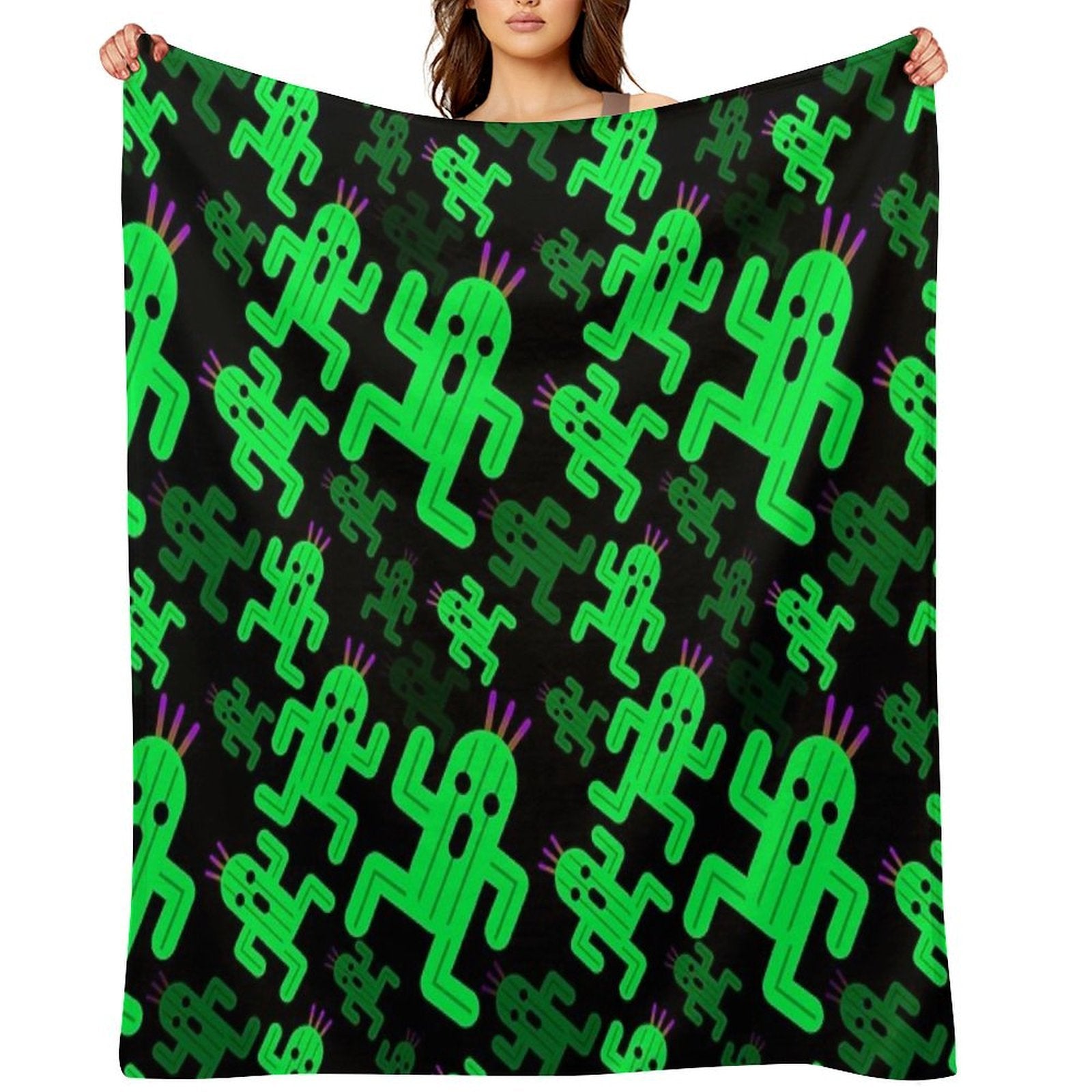 Cactuar Pattern Multi-functional Throw Blanket