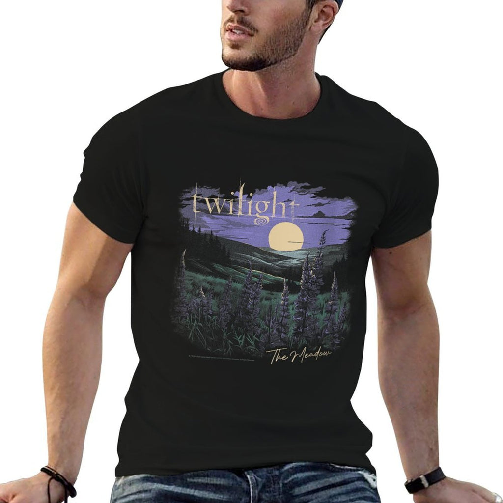 Womens Twilight Saga The Meadow Flowers And Moon Souvenir Movie  Wrinkle-resistant T-Shirt