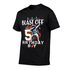 5 Birthday Boy Astronaut Astronomy 5th Year Old Birtday  Fade-proof Color T-Shirt
