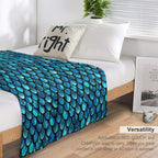 Mermaid Scales - Turquoise Blue Wrinkle-free Throw Blanket