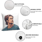 Handsome Icon Illustrated Tribute to Brad Pitt Soft High-Density Material Throw Pillow