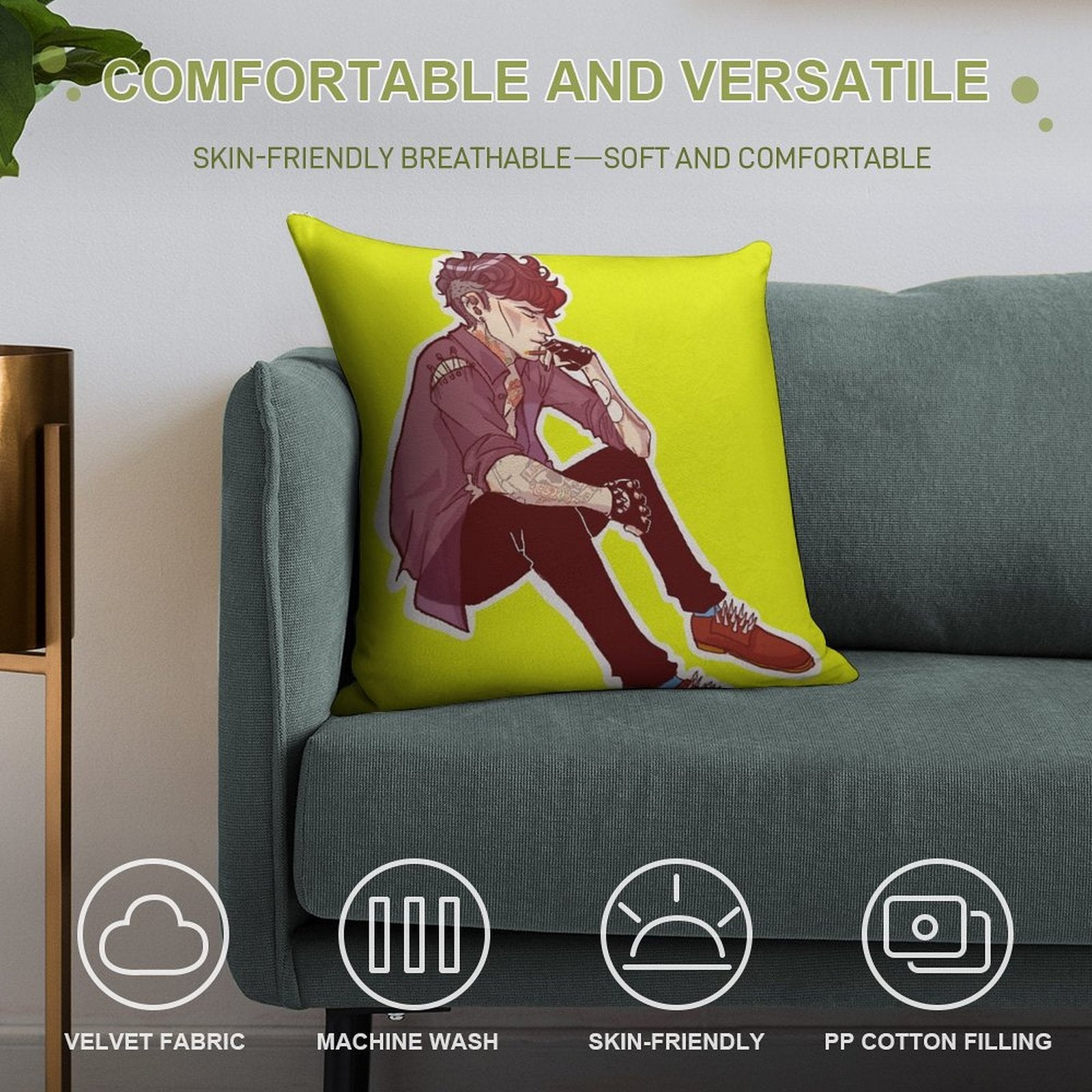 Punk!Lock Soft High-Density Material Throw Pillow