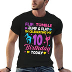 10th Birthday Gymnast Girl 10 Year Old Bday Gymnastics Party  Graphic-printed T-Shirt