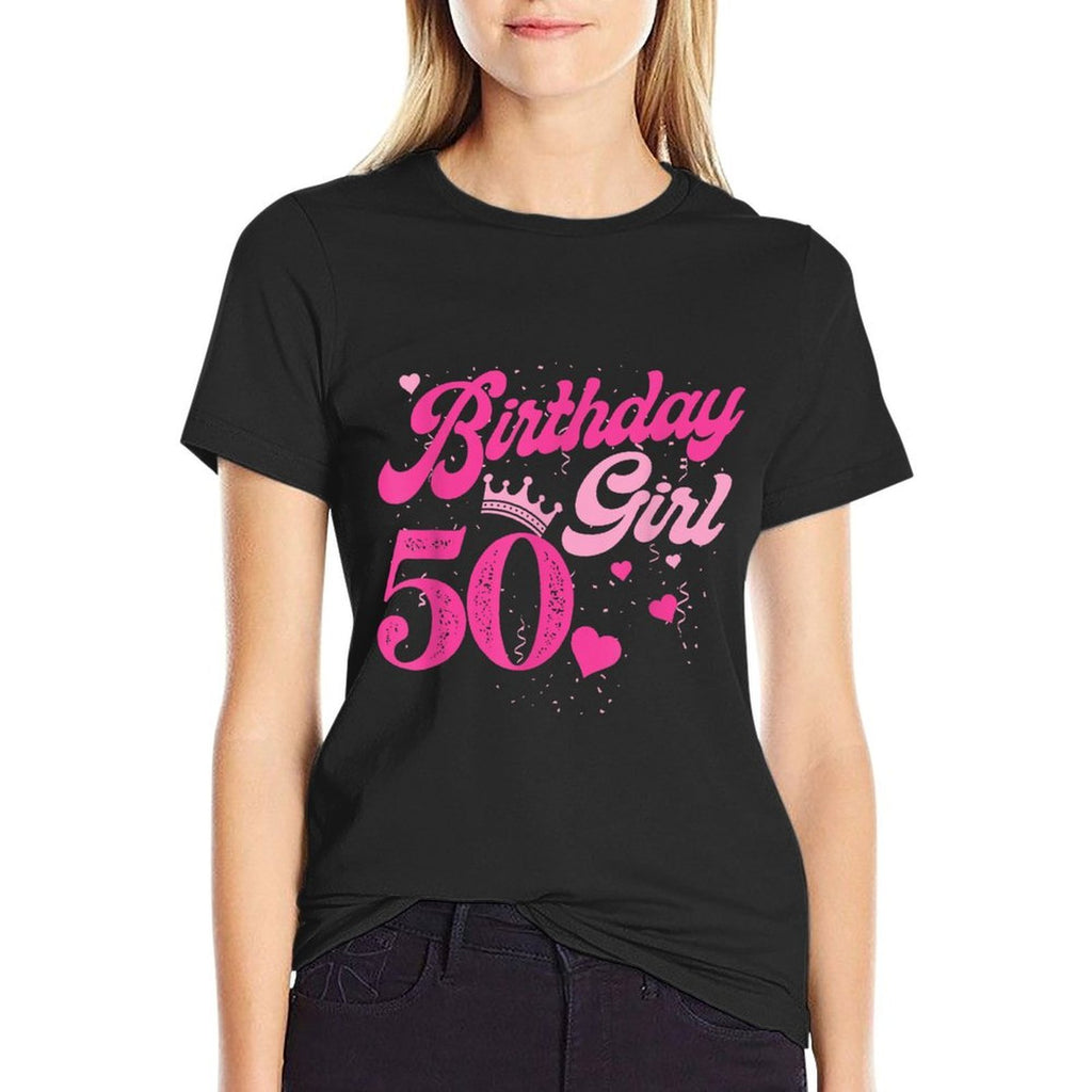 50th Birthday Girl Crown 50 Years Old Bday  Lightweight T-Shirt