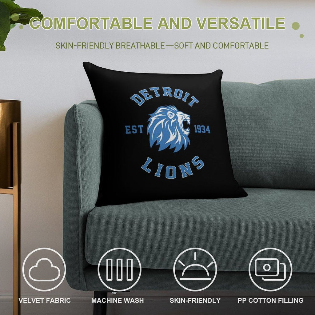 Art - Detroit Lions Soft Washable Throw Pillow