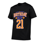 21st Birthday Boy Basketball Lover 21 Years Old Bday  Wrinkle-resistant T-Shirt