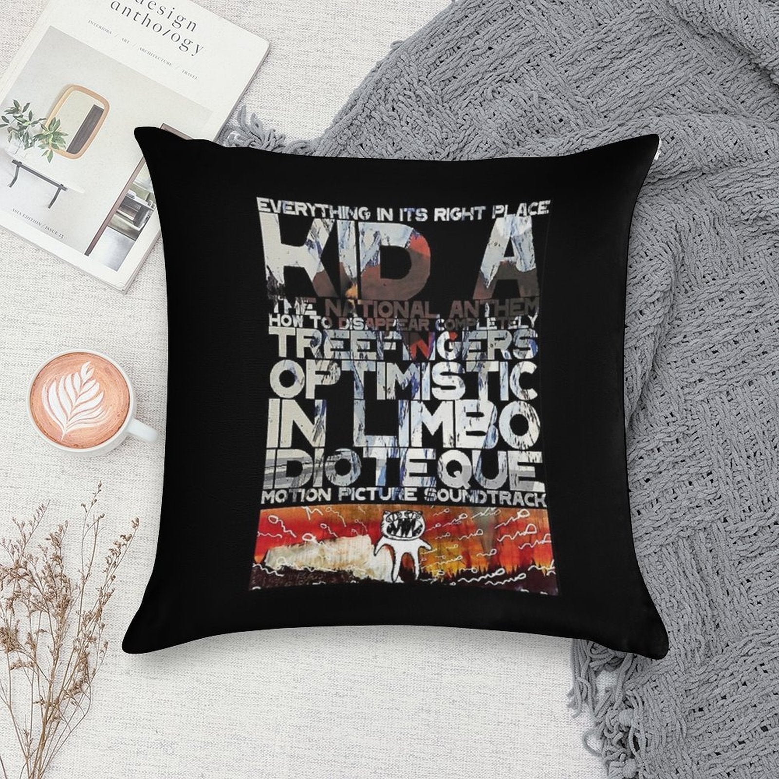 Radio Soft Short Plush Fabric Throw Pillow