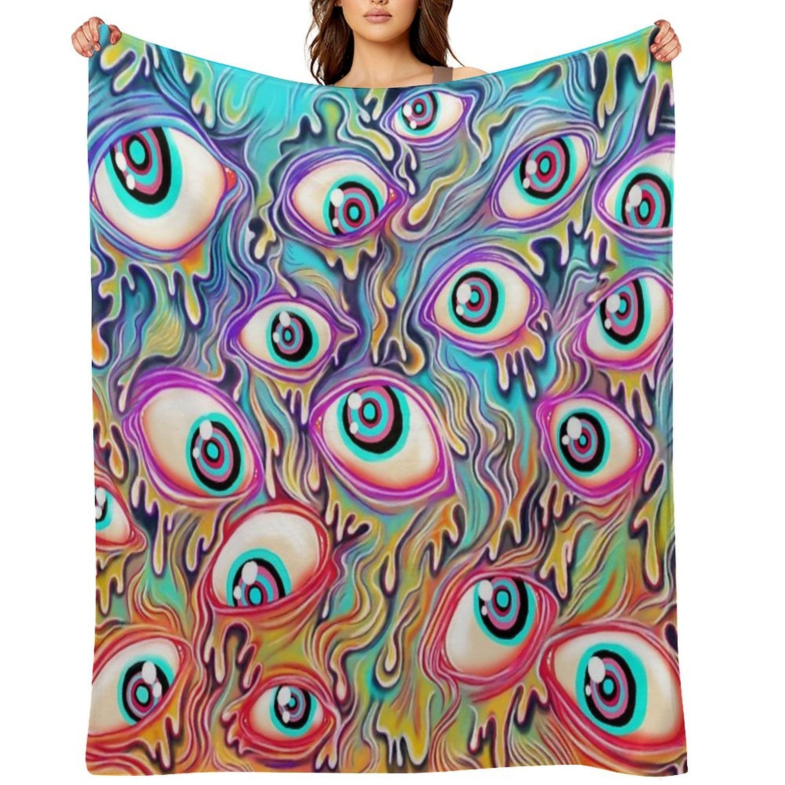 Eyeball Pattern Versatility Throw Blanket