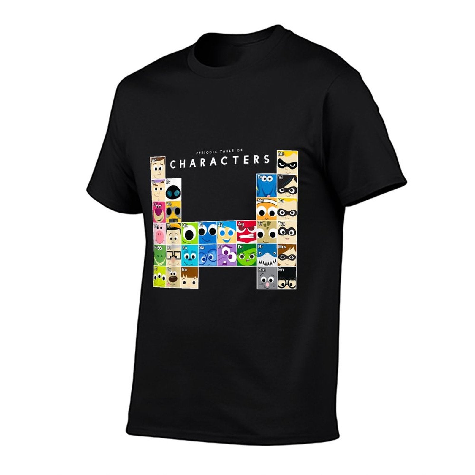 Disney Pixar Collection Color Periodic Table Of Characters  Soft T-Shirt