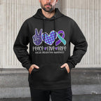 Suicide Prevention Awareness Leopard Heart Peace Love Hope Easy Care Hoodie