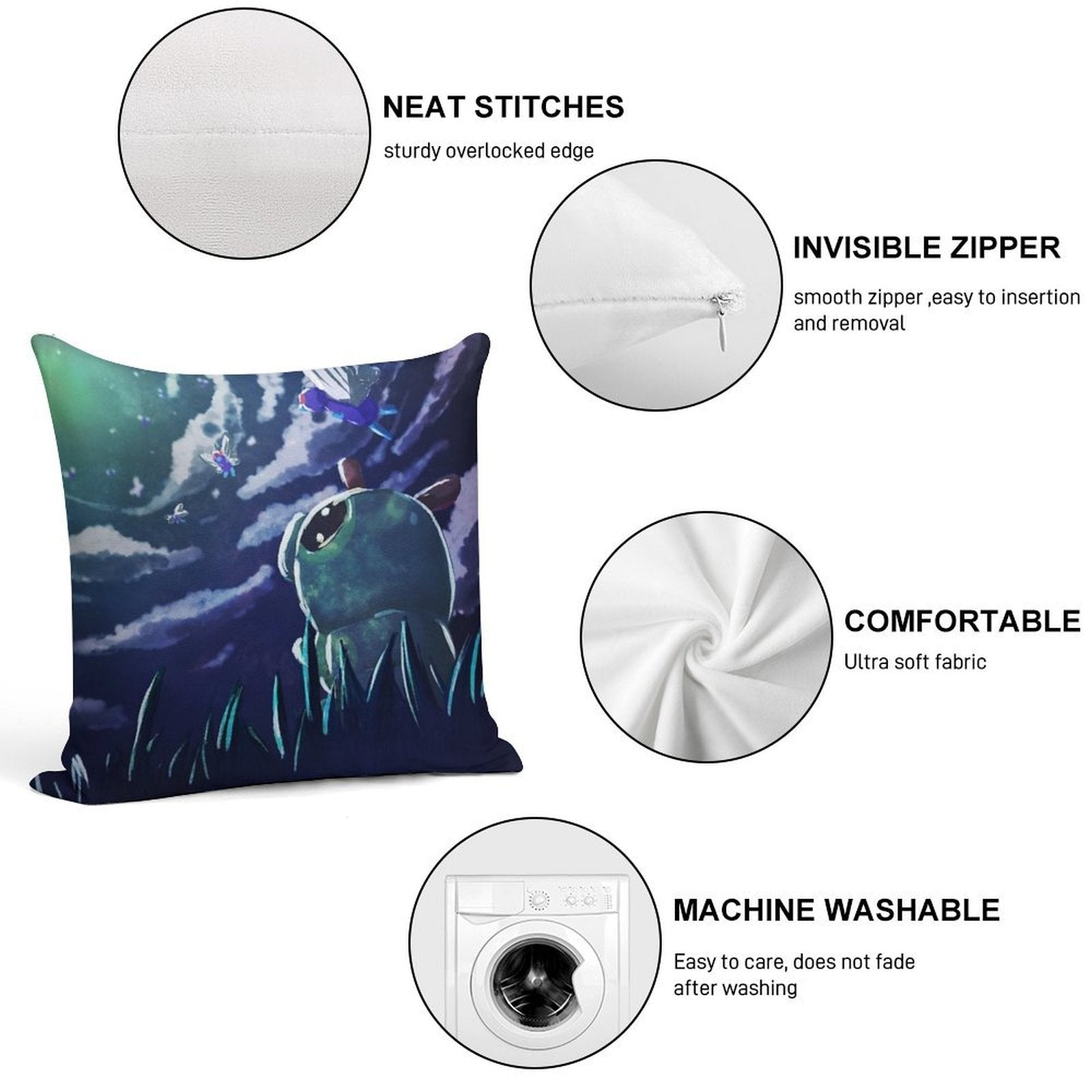 Dream of Caterpie Soft Skin-Friendly Throw Pillow