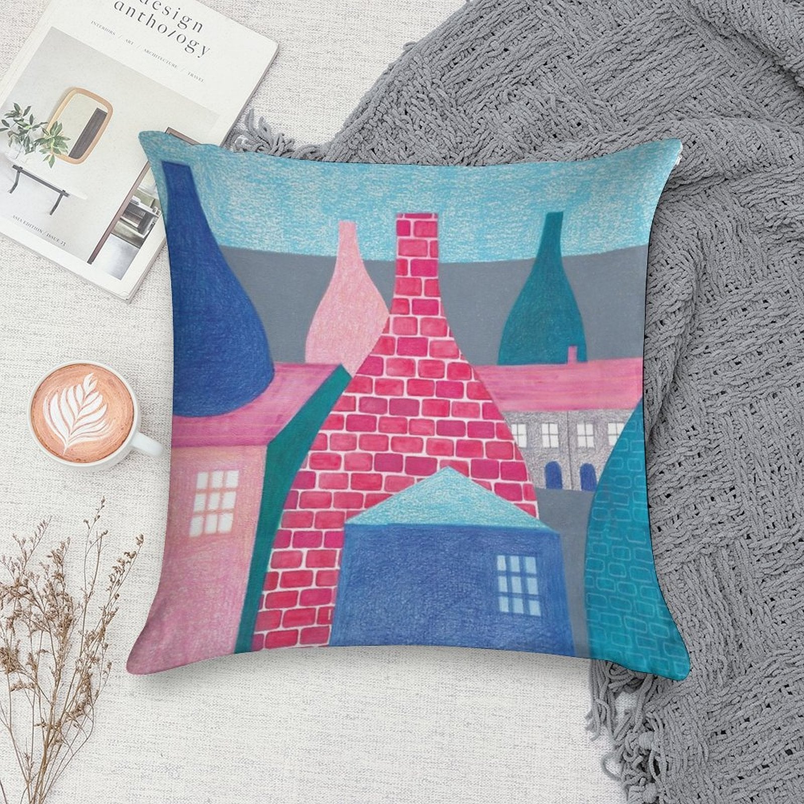 STOKE ON TRENT SERIES Soft Durable Construction Throw Pillow