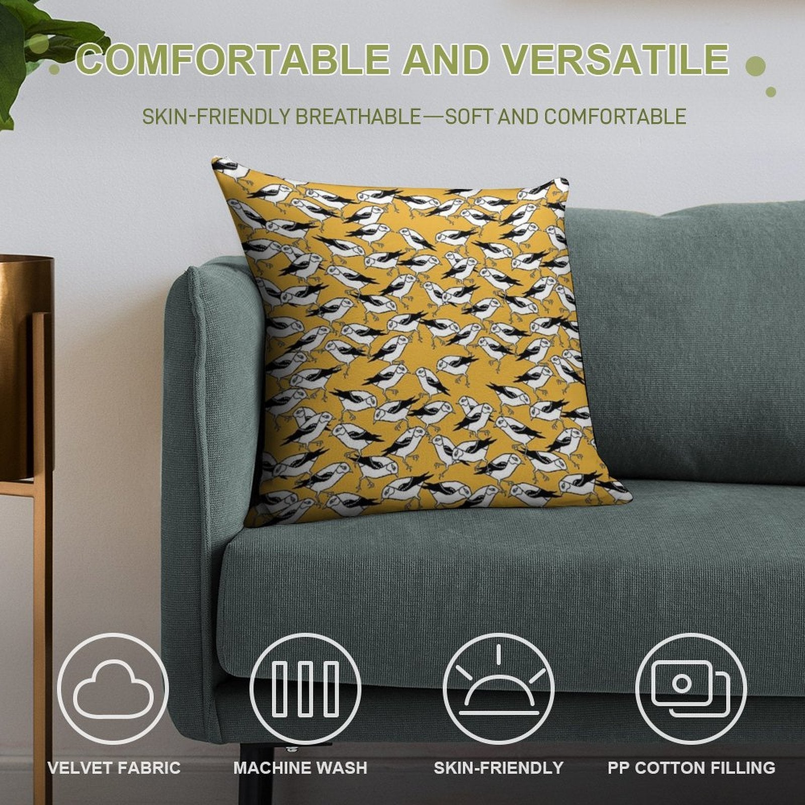 Tasmanian Forty Spotted Pardalote Soft Home Decor Throw Pillow