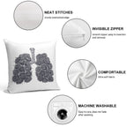 Lungs with Peonies Soft Skin-Friendly Throw Pillow