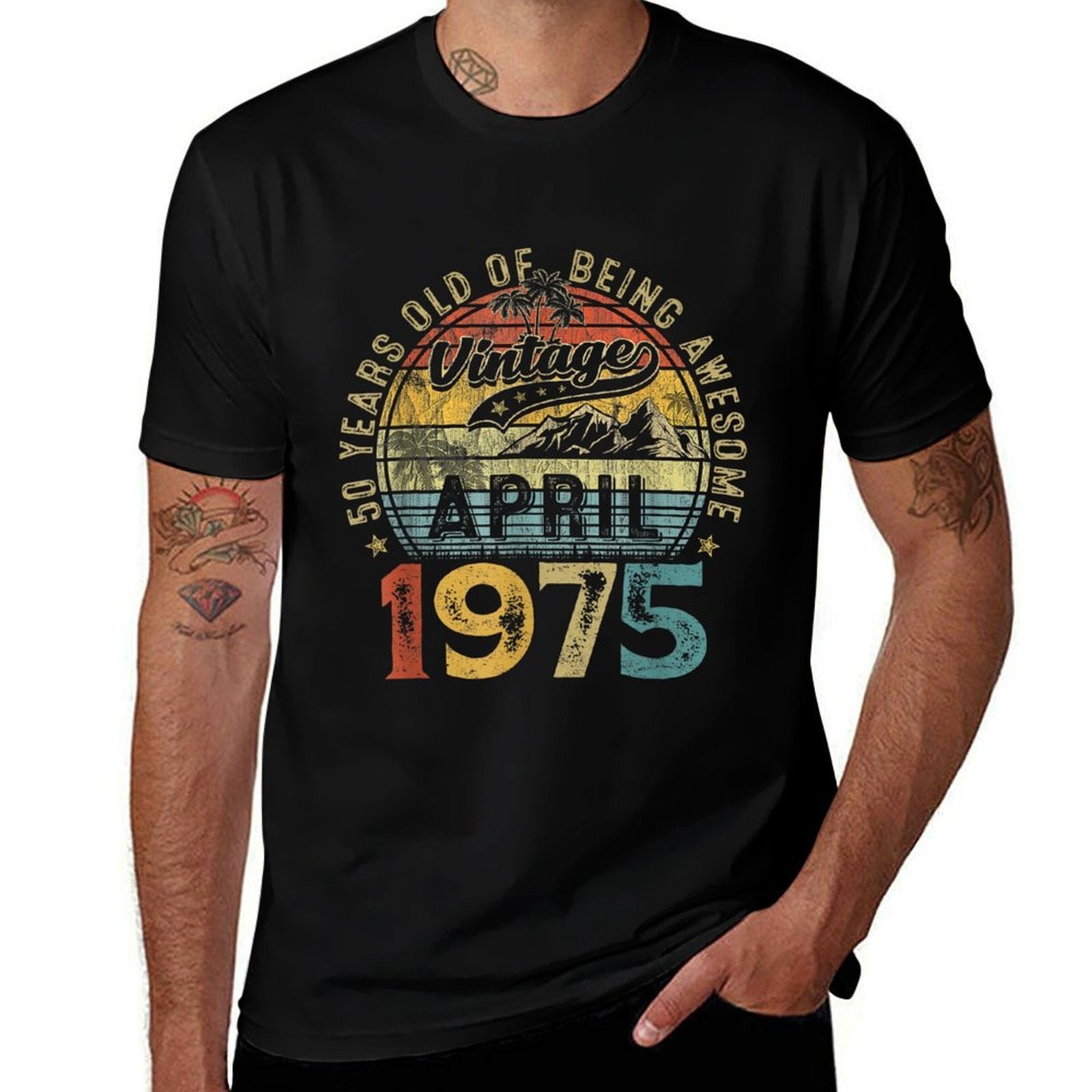 50 Years Old Retro Vintage April 1975 50th Birthday Women  Durable T-Shirt