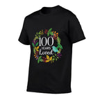 100 Years Loved Flower Women 100 Year Old 100th Birthday  Moisture-wicking T-Shirt
