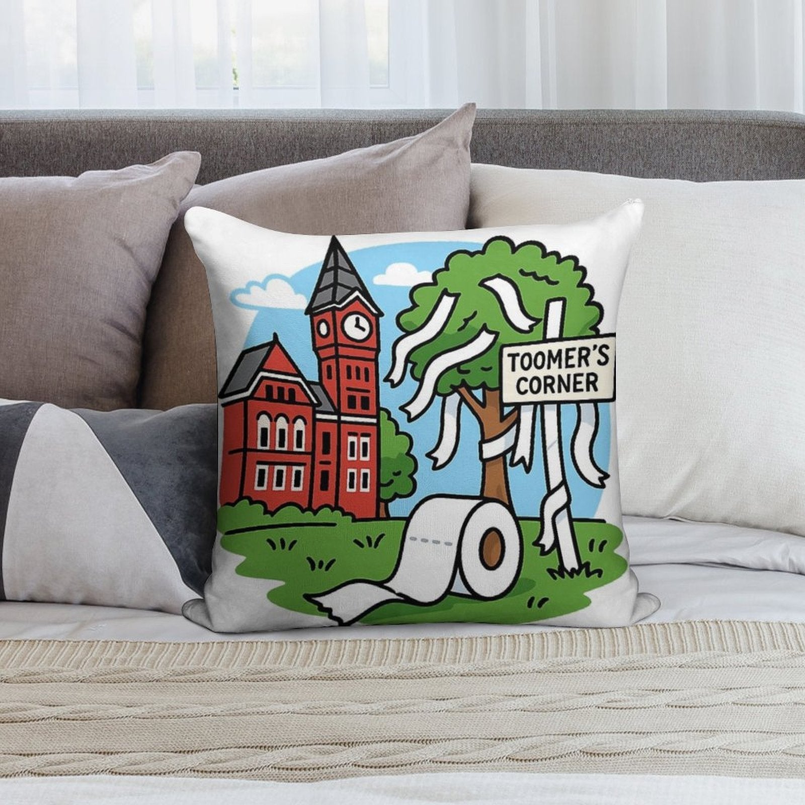 Toomer Auburn Soft Hidden Zipper Throw Pillow