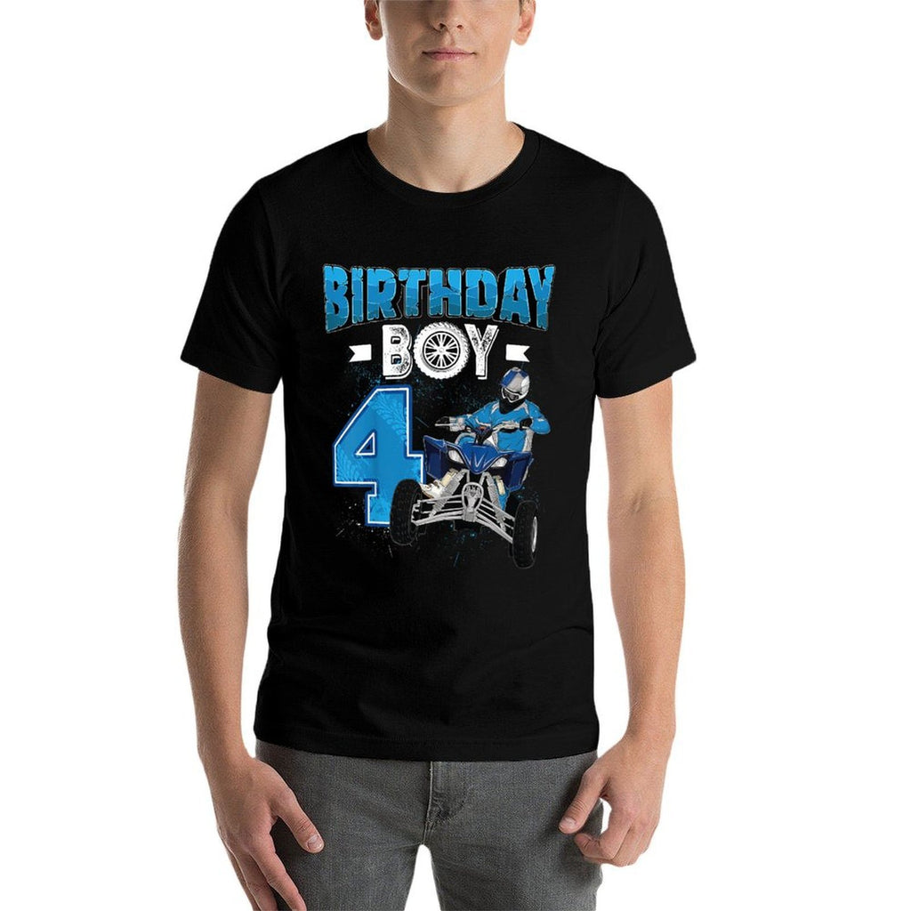 Kids 4 Year Old Quad ATV Four Wheeler 4th Birthday Boy  Summer-ready Fabric T-Shirt