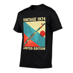 50 Years Old Gift Vintage 1974 Flute Lover 50th Birthday Premium  Polyester Blend T-Shirt