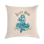Salty Hair. Don’t Care. Mermaid Summer Design Soft High-Density Material Throw Pillow