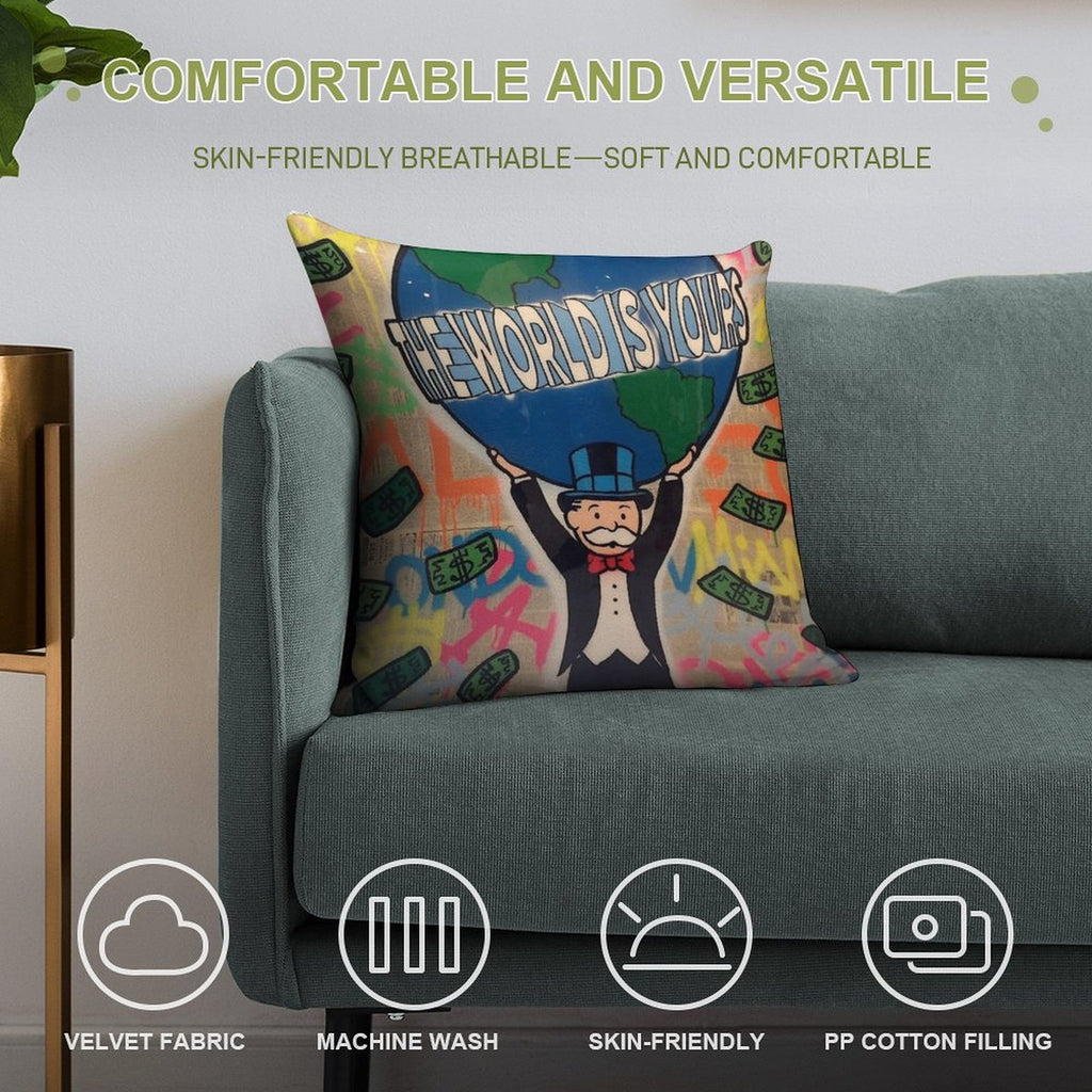 Alec World Soft High-Density Material Throw Pillow