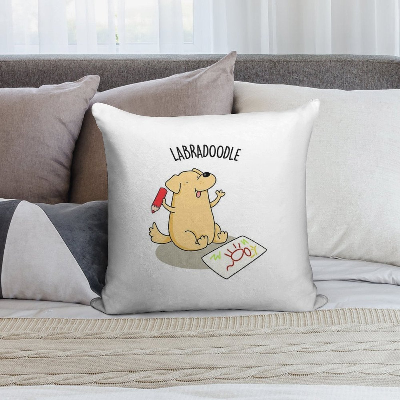 Labradoodle Funny Labrador Dog Puns Soft Multiple Sizes Throw Pillow