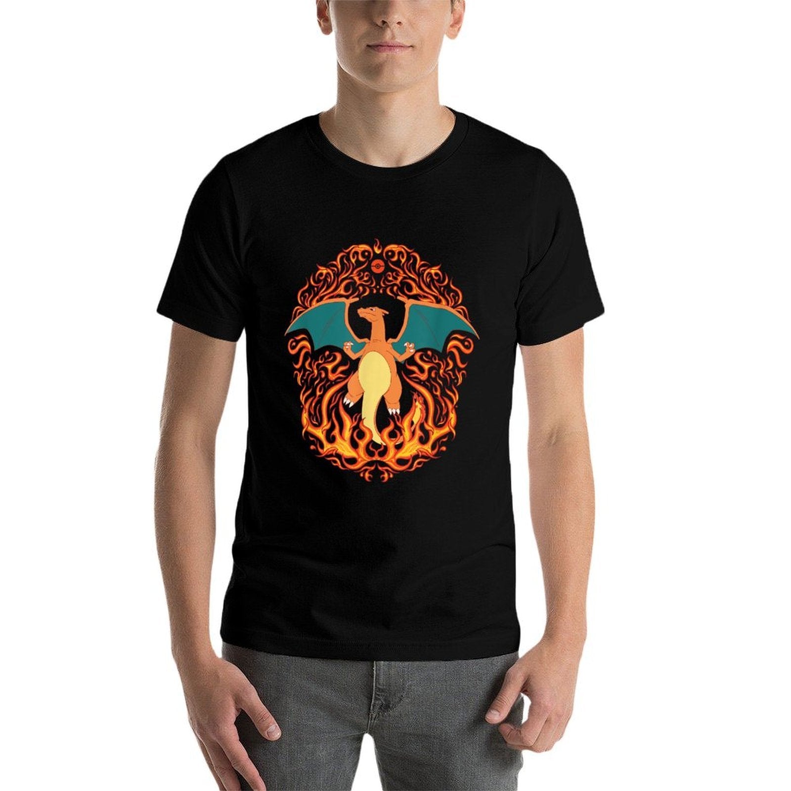 Pokémon - Charizard Fire Type Flames Generation 1  Wrinkle-resistant T-Shirt