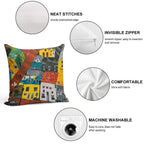 Reykjavik Rooftops Soft Reinforced Edging Throw Pillow