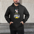 Lucky 1980 Dabbing Unicorn 40th Birthday Gifts for Women Pilling-Resistant Hoodie