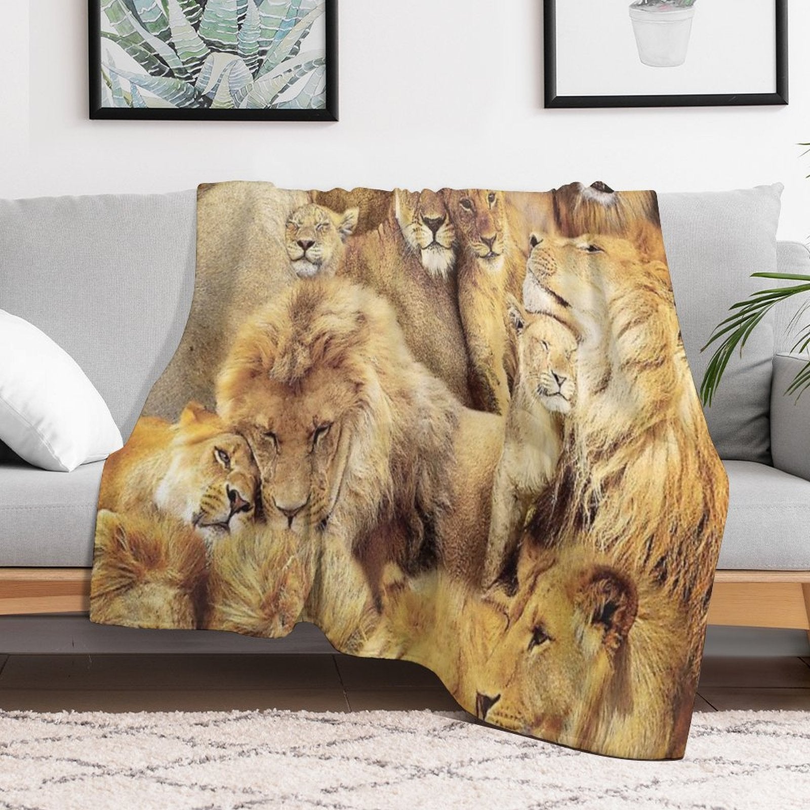 Lions Lightweight Throw Blanket