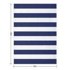 Navy Blue And White Stripes Machine-washable Throw Blanket