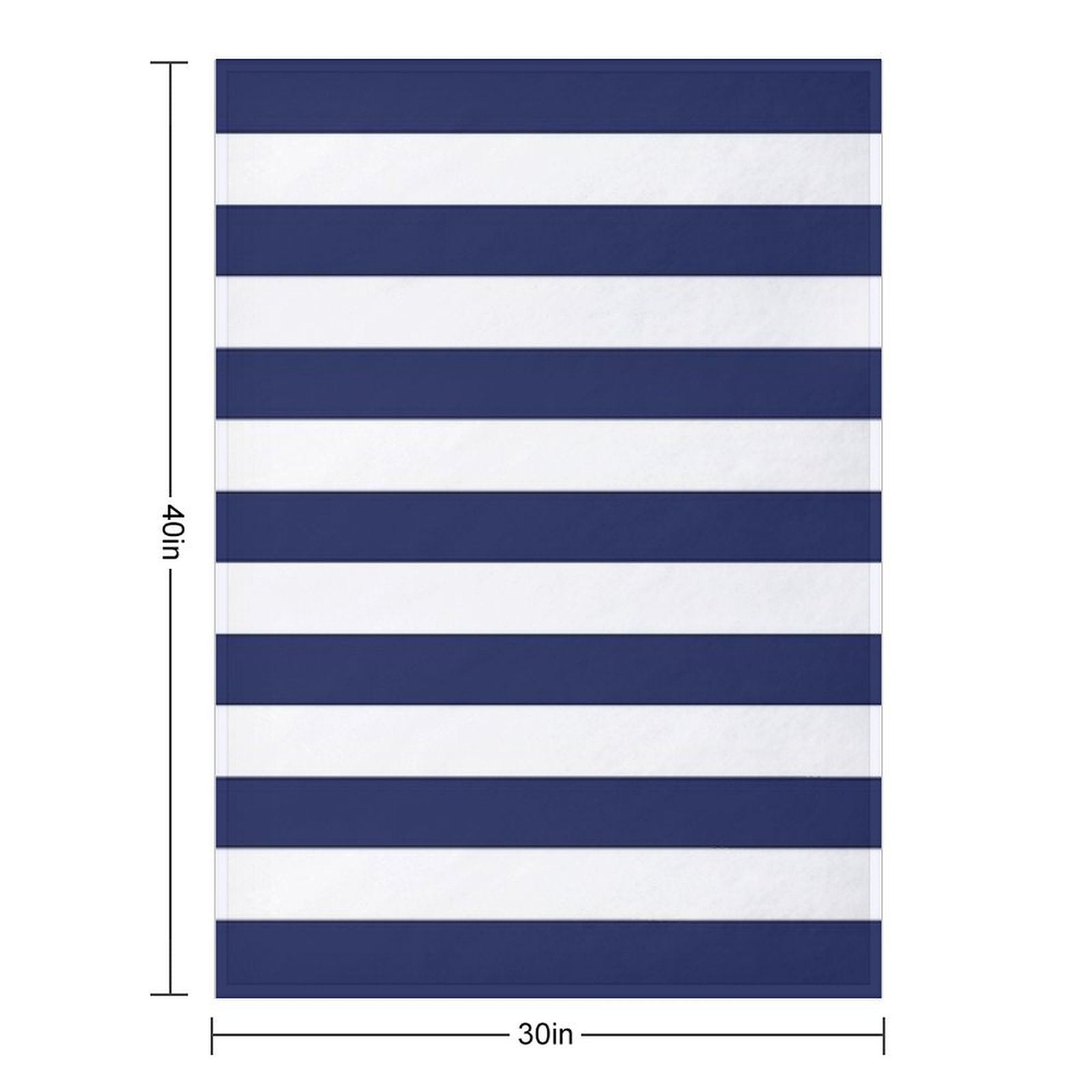 Navy Blue And White Stripes Machine-washable Throw Blanket