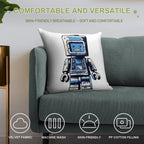 Almost Blue Robot Soft Easy Maintenance Throw Pillow