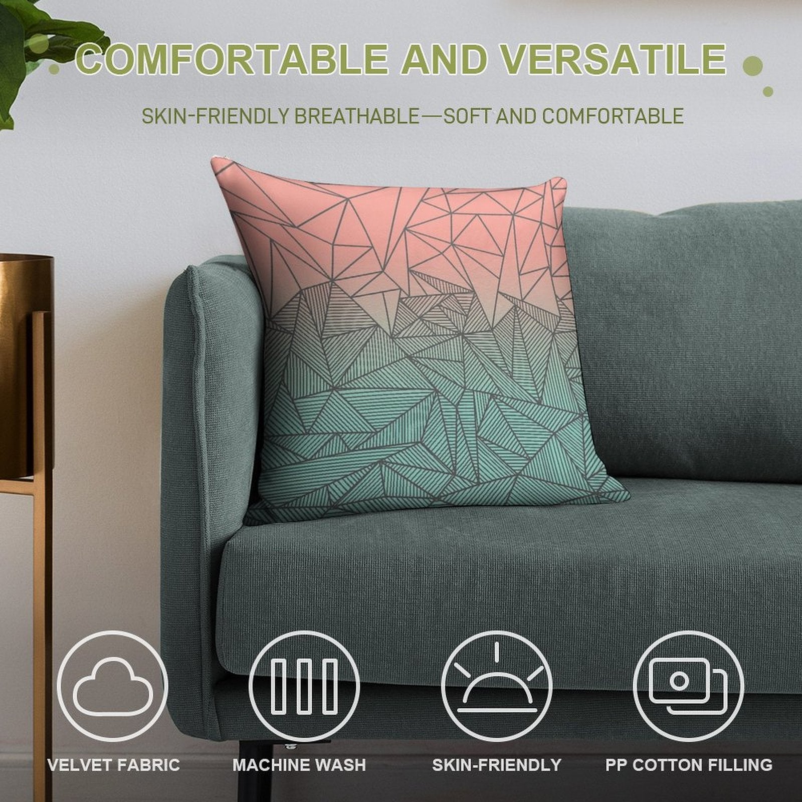 Bodhi Rays Soft Short Plush Fabric Throw Pillow