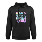 Nana of The Birthday Twins Girls Kids Party Retro Bday Casual Wear Hoodie