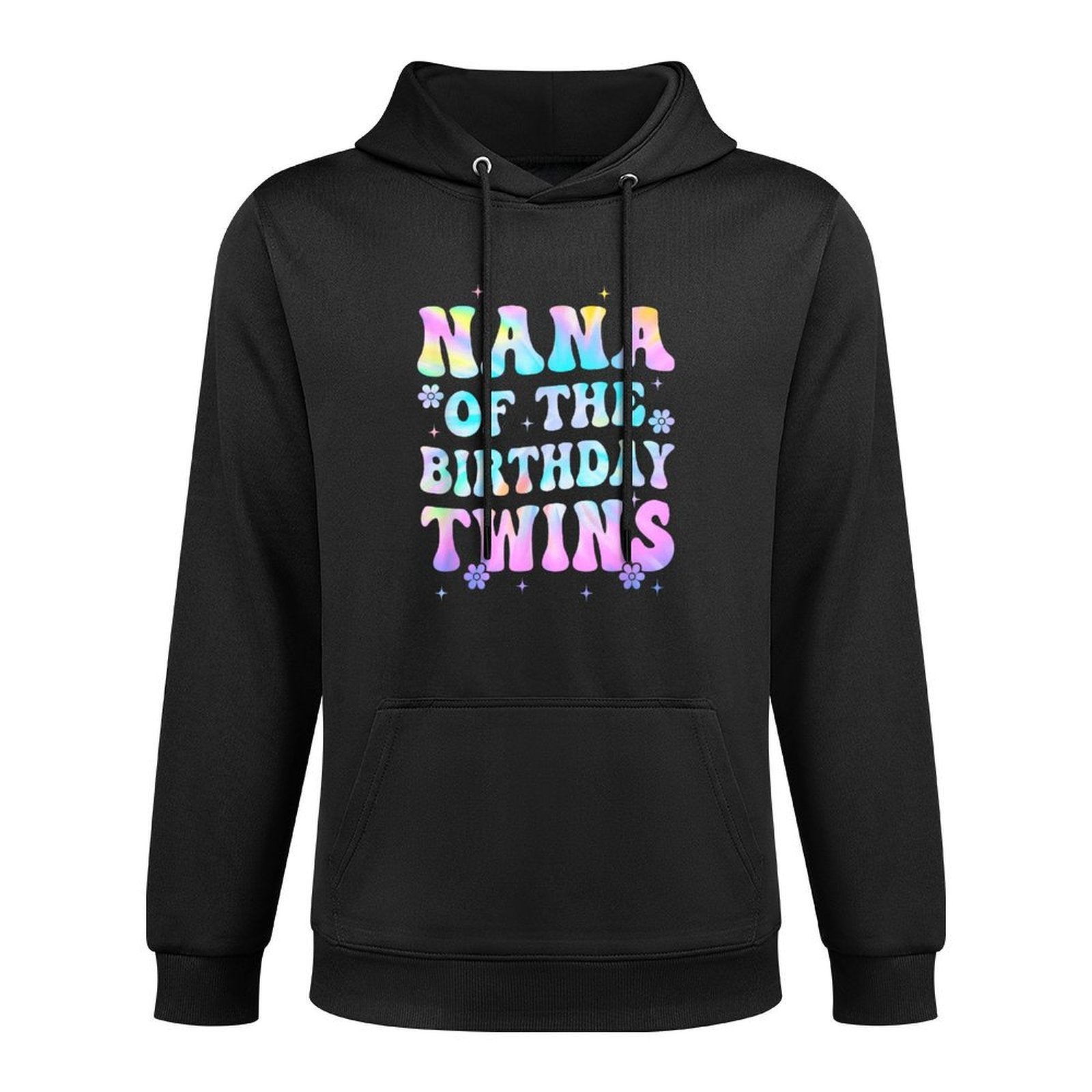 Nana of The Birthday Twins Girls Kids Party Retro Bday Casual Wear Hoodie