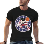 Disney Mickey And Friends Mickey Basketball USA  Ribbed Collar T-Shirt