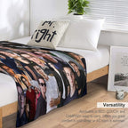 Dylan O'Brien Abstract Seamless Collage Pattern Wrinkle-free Throw Blanket