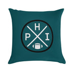 Retro Philadelphia Football Emblem Vintage PHI Soft Washable Throw Pillow