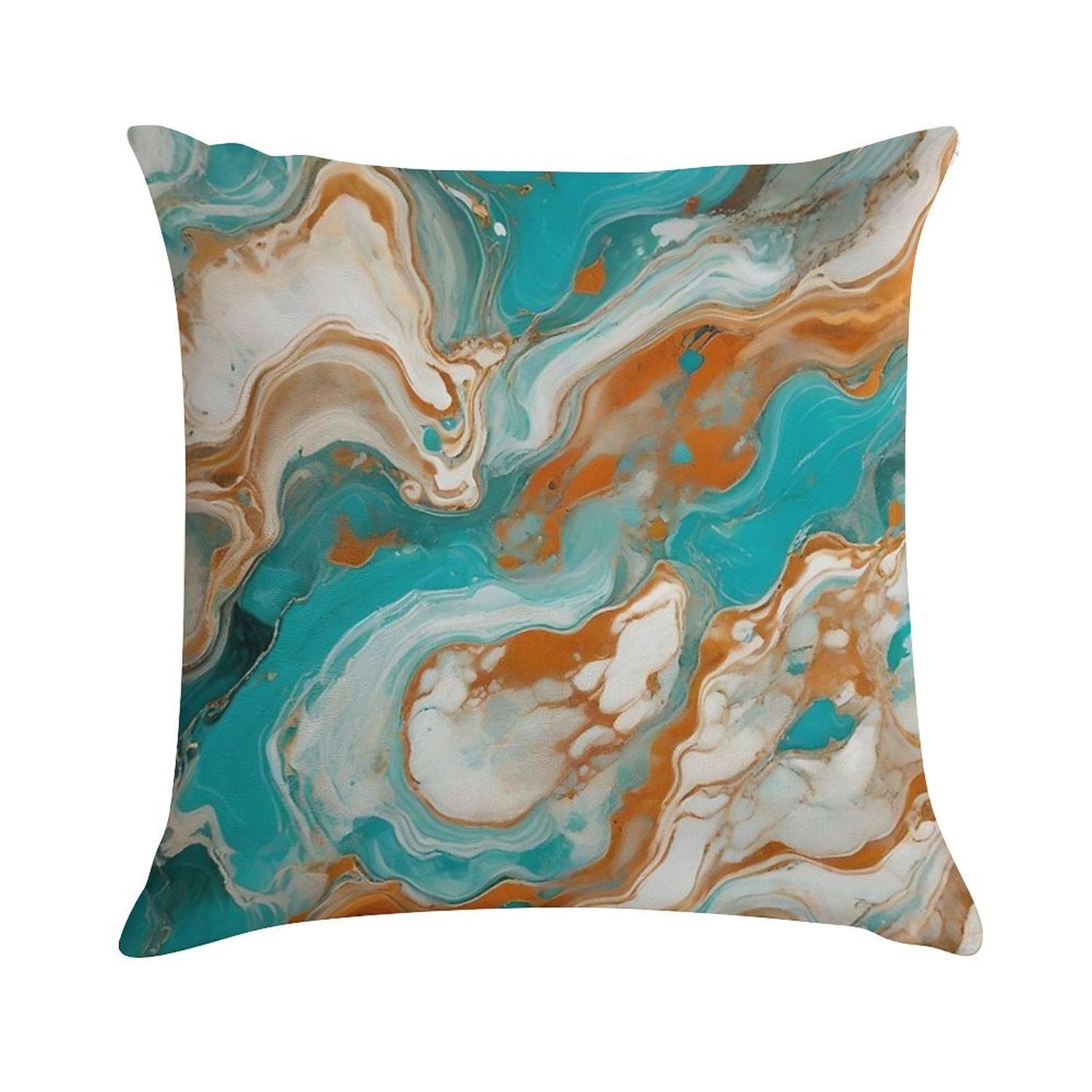 Turquoise Marble Texture With Light Earth Soft Ultra-Soft Texture Throw Pillow