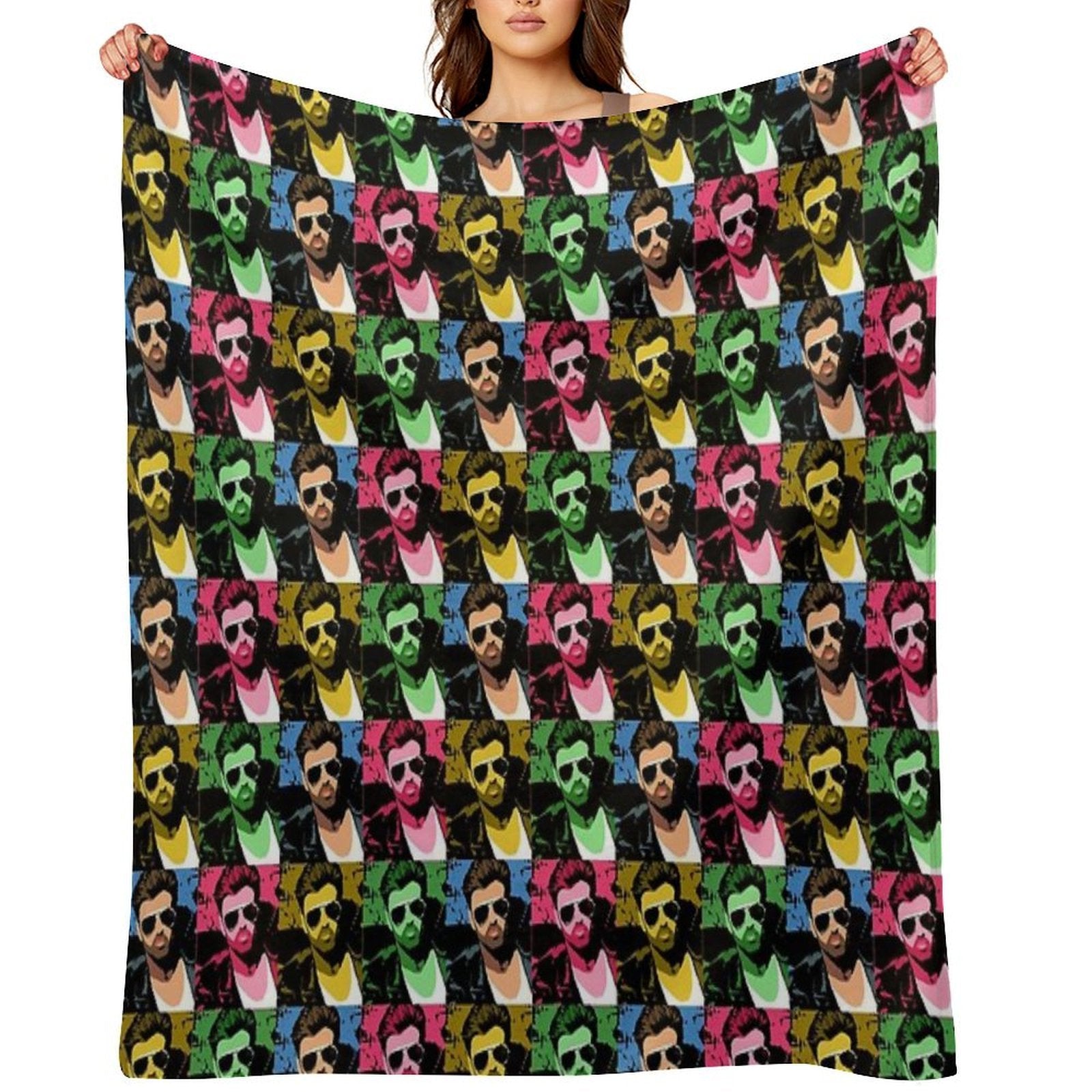 George Michael Pop Art Machine-washable Throw Blanket
