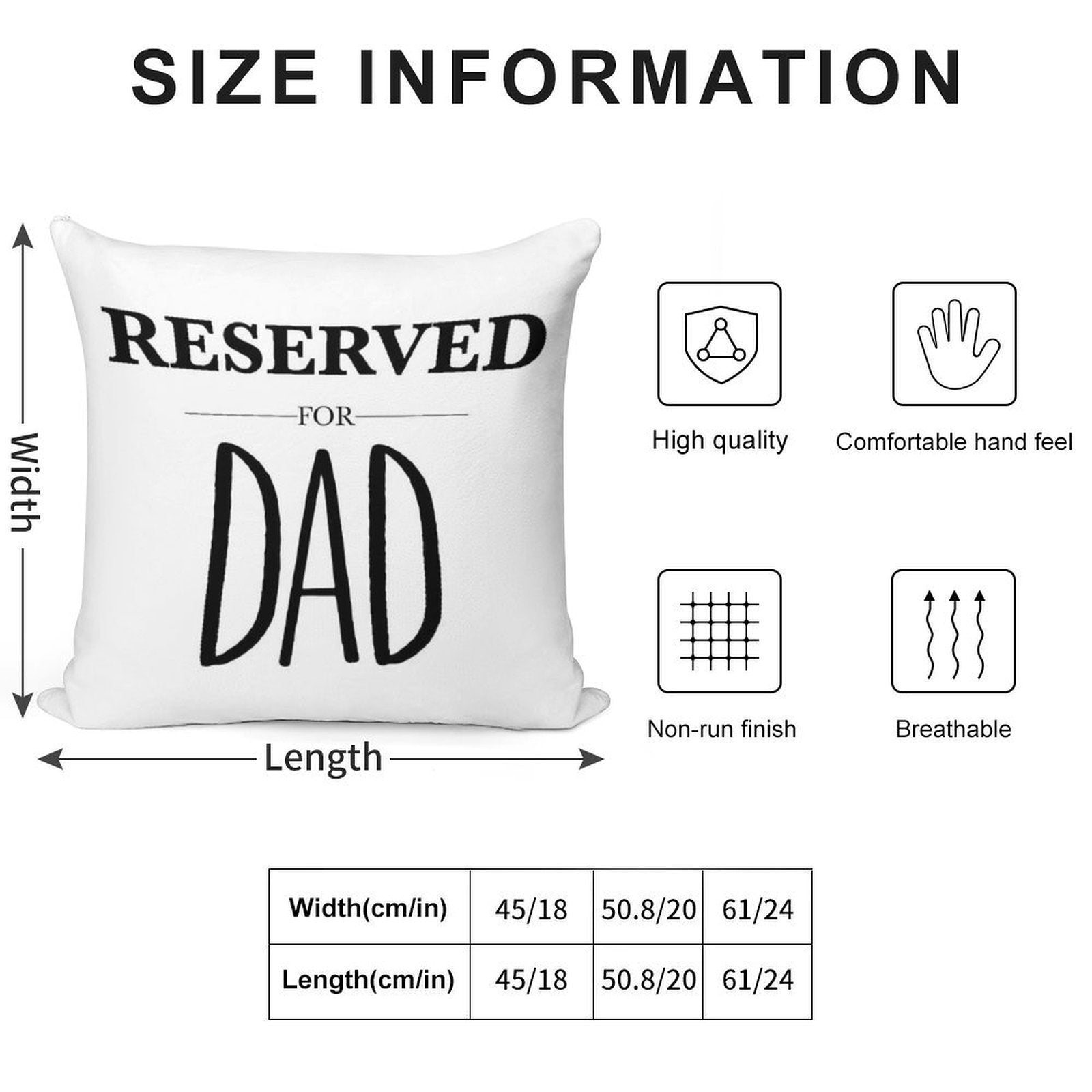 Reserved For Dad Soft Reinforced Edging Throw Pillow