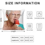 Granny Ice Lolly Soft Hidden Zipper Throw Pillow