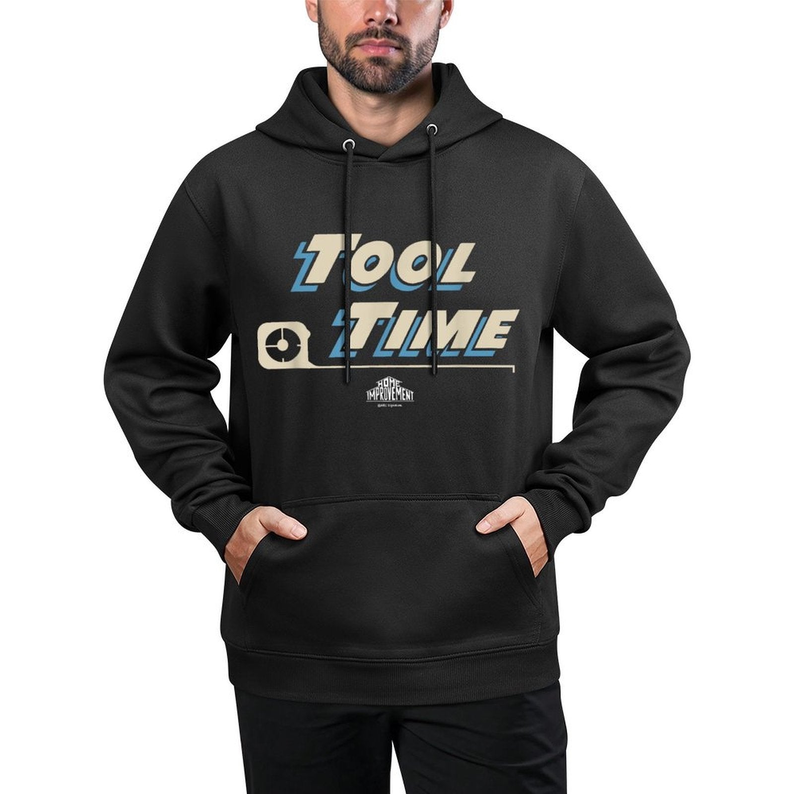 Home Improvement Iconic Quote Tool Time Big Chest Text Logo Medium-Weight Fabric Hoodie