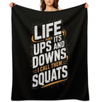 Fitness Gym Workout Weights Squat Plush Throw Blanket