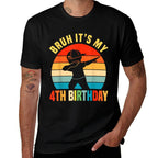 4 Year Old Birthday Dabbing Boy Bruh It's My 4th Birthday  Odor-resistant T-Shirt