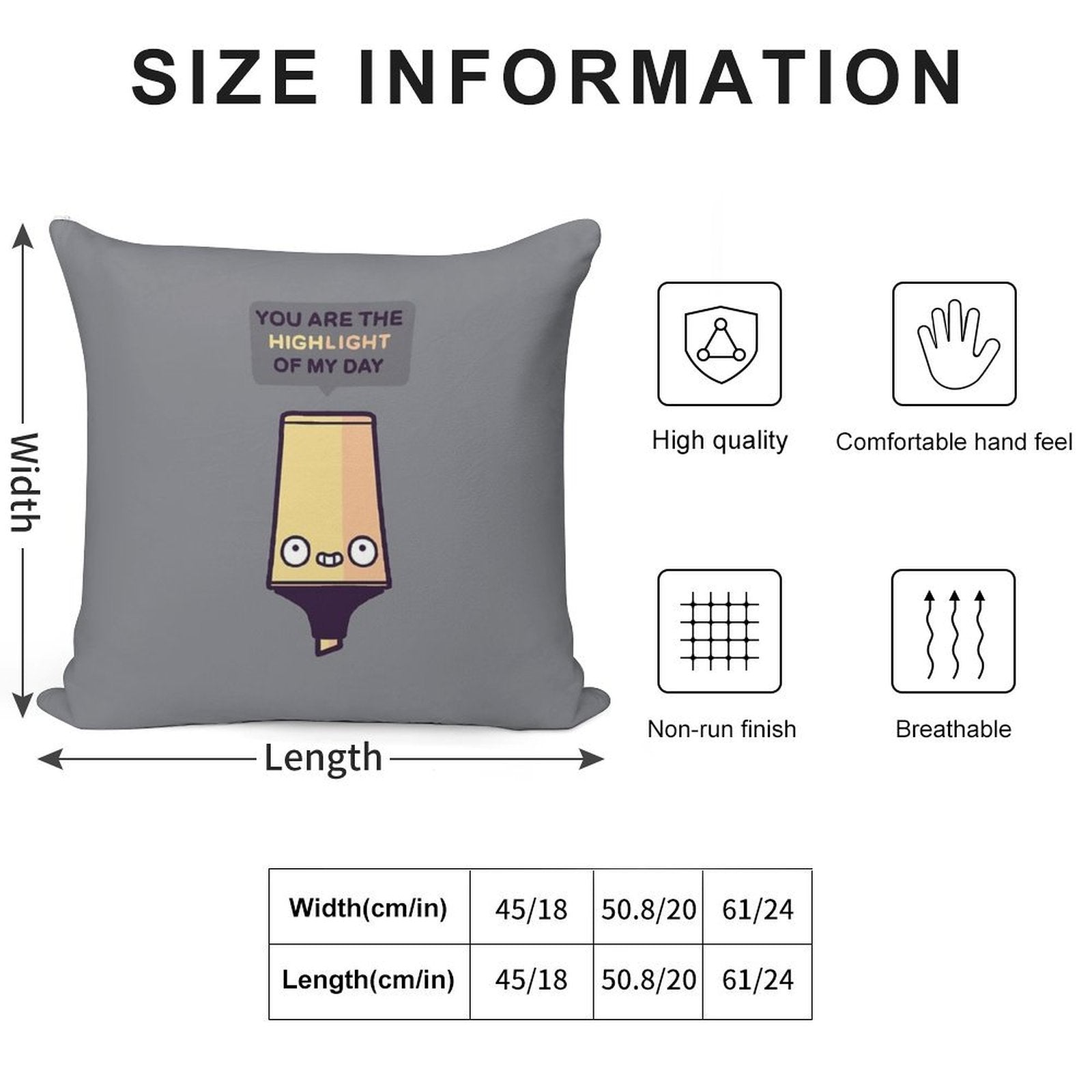 Highlight Soft Reinforced Edging Throw Pillow