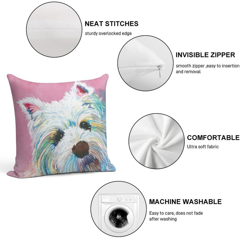 West Highland Terrier Love Soft High-Density Material Throw Pillow