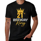 21st Birthday King Gold Crown For Boys And Men  Breathable T-Shirt
